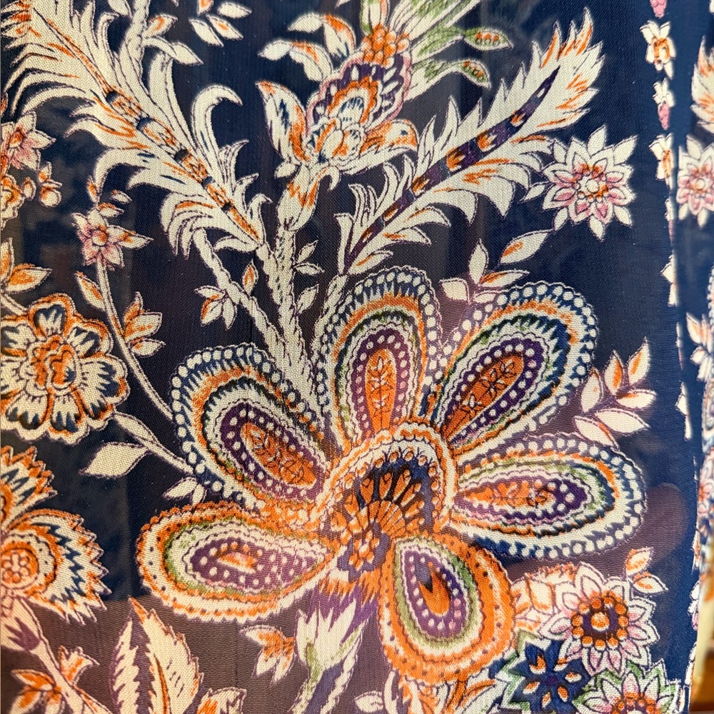 Soft Surroundings Moonlight Garden Kimono Topper Womens LP Boho Velvet Festival - Picture 7 of 14